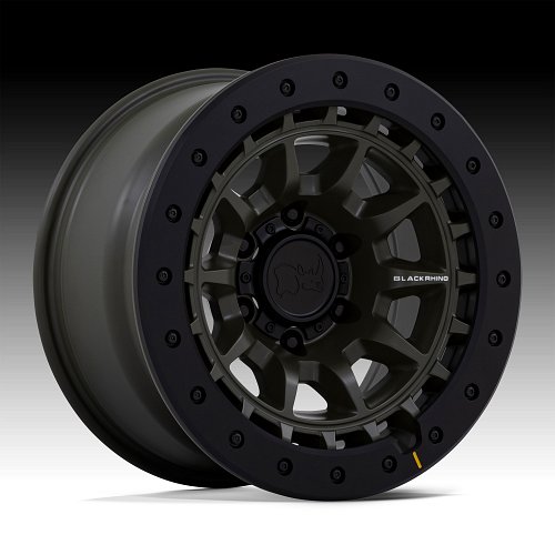 Black Rhino Tusk OD Green Custom Wheels 1